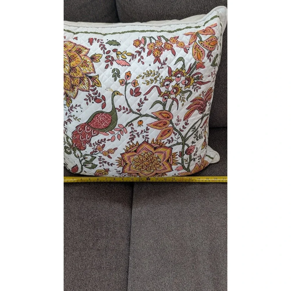 Vera Bradley Peacock Garden Pillow Couch Bed Throw 21